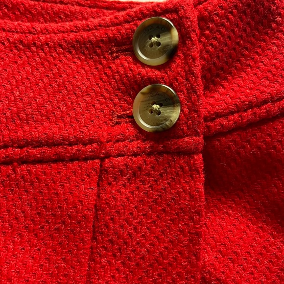 ISAAC MIZRAHI TARGET sz 14 Red Button Tweed Pleated Wool blend Wrap Skirt - Picture 5 of 11